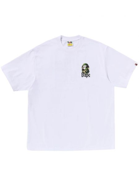Βαμβακερή μπλούζα με σχέδιο A Bathing Ape® λευκό