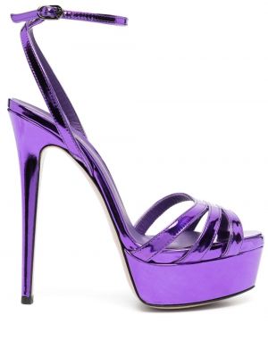 Sandale din piele cu platformă Le Silla violet