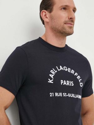 Памучна тениска с дълъг ръкав с апликация Karl Lagerfeld