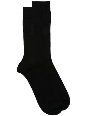 Čarape s vezom Versace crna