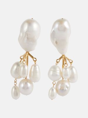 Pendientes con perlas Jil Sander dorado