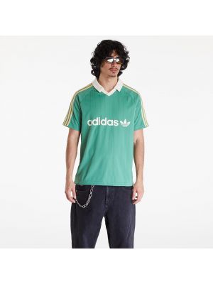 Pruhované tričko s krátkými rukávy jersey Adidas Originals zelené