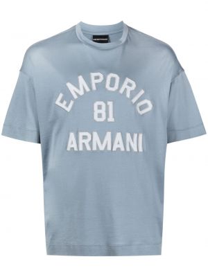 T-shirt med broderi Emporio Armani blå