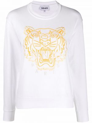 Tigerstripete brodert sweatshirt Kenzo hvit