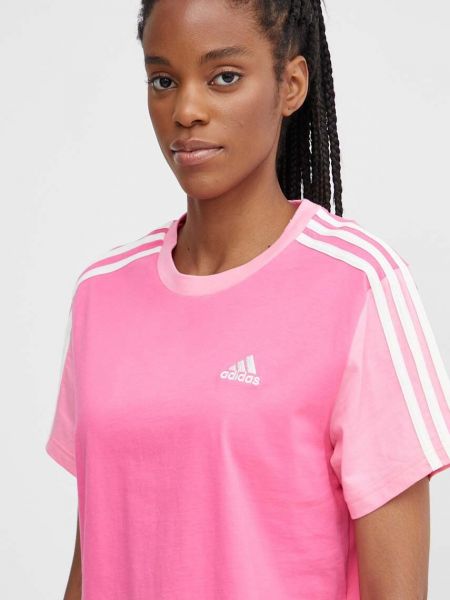 Pamučna majica Adidas ružičasta