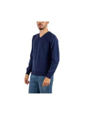 Sweter z dekoltem w serek Brooksfield niebieski