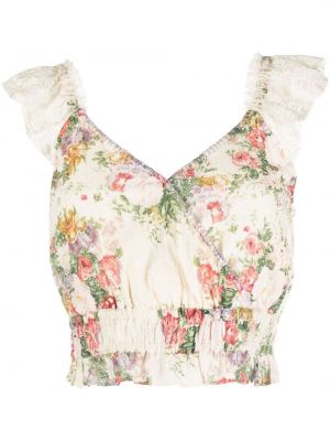 Blonder trykt floral topp Loveshackfancy