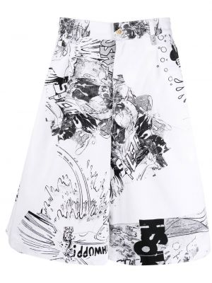 Trykt bermudashorts Comme Des Garcons Shirt hvit