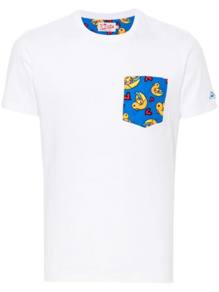 Bavlněné tričko se srdcovým vzorem Mc2 Saint Barth bílé
