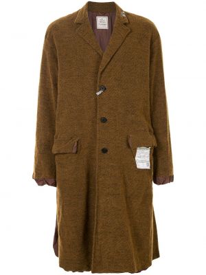 Пальто однобортное Maison Mihara Yasuhiro, коричневое