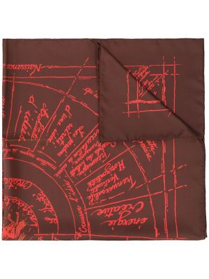 Pañuelo con estampado abstracto Hermès rojo