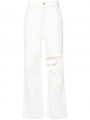 Voľné džínsy s vysokým pásom Rokh biela