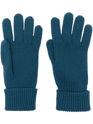 Pletene volnene rokavice Woolrich modra