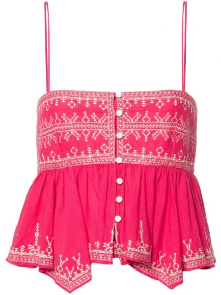 Top aus baumwoll Marant Etoile pink