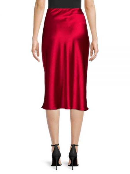 Атласная юбка с разрезом Renee C. красная
