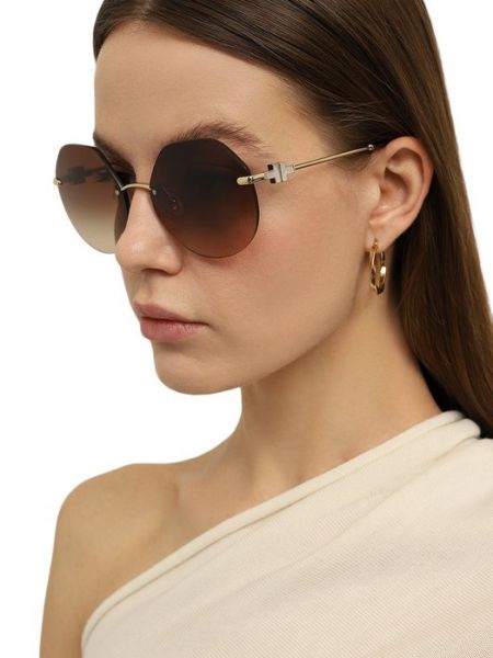Очки солнцезащитные Tiffany & Co коричневые