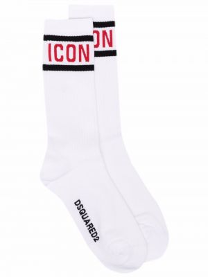 Чорапи бродирани Dsquared2 бяло