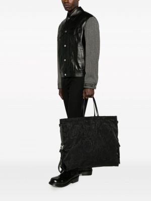 Žakárová shopper kabelka z nylonu Versace