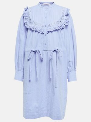 Bavlnené šaty s volánmi See By Chloã© modrá