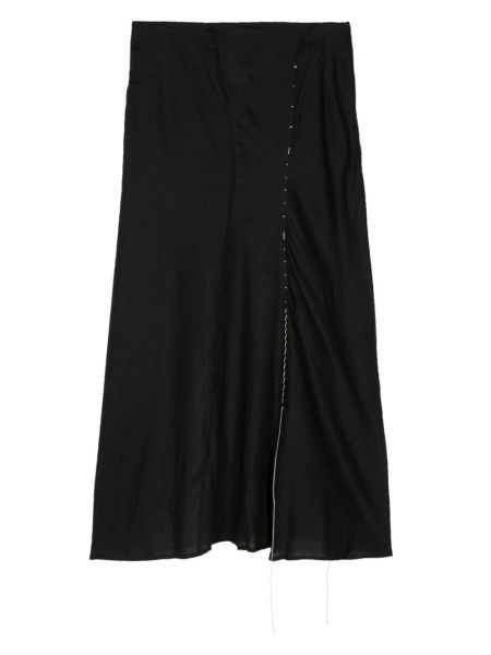 Asimetriškas lininis sijonas Yohji Yamamoto juoda