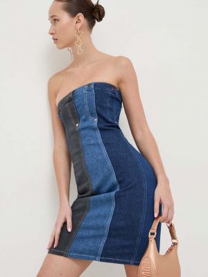 Uska mini haljina Moschino Jeans plava