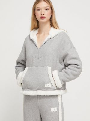 Меланжевий светр з капюшоном Ugg сірий