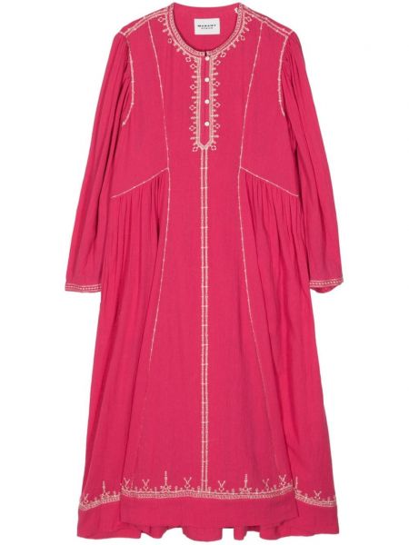 Sukienka bawełniana Isabel Marant różowa