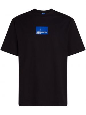 T-shirt en coton à imprimé Karl Lagerfeld Jeans noir
