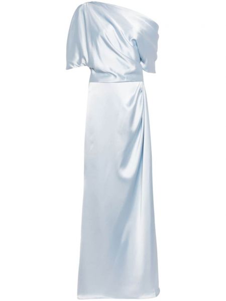 Saténové večerné šaty Amsale modrá