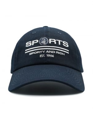 Haftowana czapka z daszkiem Sporty And Rich niebieska