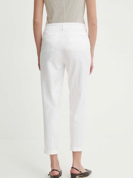 Pantaloni cu talie înaltă Sisley alb