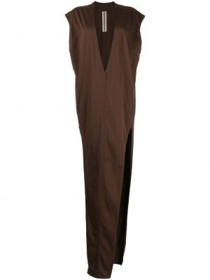 Robe longue sans manches en coton Rick Owens marron