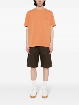 Bavlněné tričko s výšivkou Ps Paul Smith oranžové