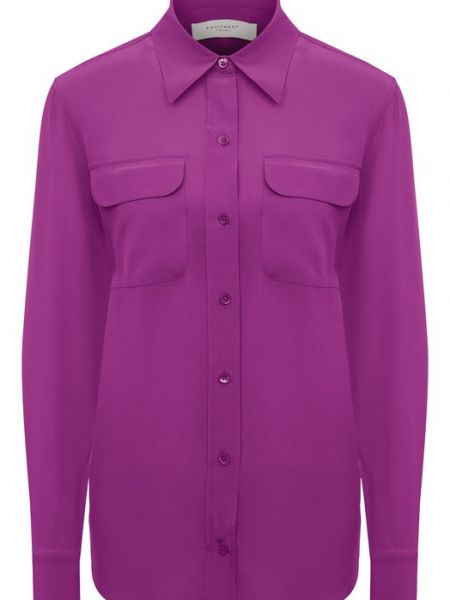 Шелковая рубашка Equipment фиолетовая
