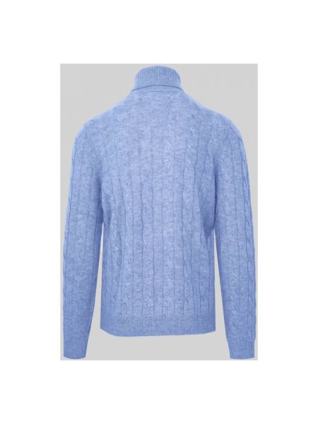 Jersey cuello alto de lana de cachemir de tela jersey Malo azul