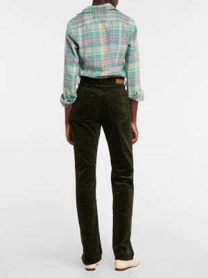 Manšestrové rovné kalhoty s vysokým pasem Polo Ralph Lauren