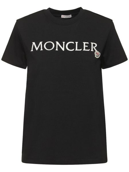 Bavlněné tričko Moncler černé