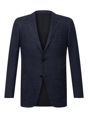 Шелковый шерстяной пиджак Ermenegildo Zegna синий