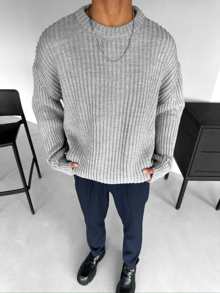 Пуловер оверсайз Megaman серый