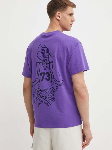 Bombažna majica Puma vijolična