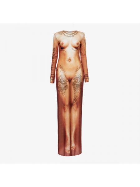 Длинное платье с высоким воротником Jean Paul Gaultier
