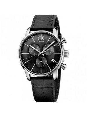 Zegarek skórzany Calvin Klein czarny