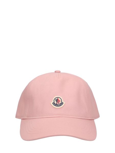 Cappello con visiera di cotone Moncler rosa