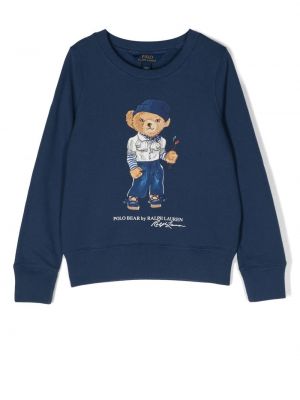 Hoodie för tjejer Ralph Lauren Kids blå