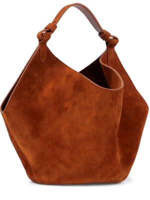 Bolso shopper de ante Khaite marrón