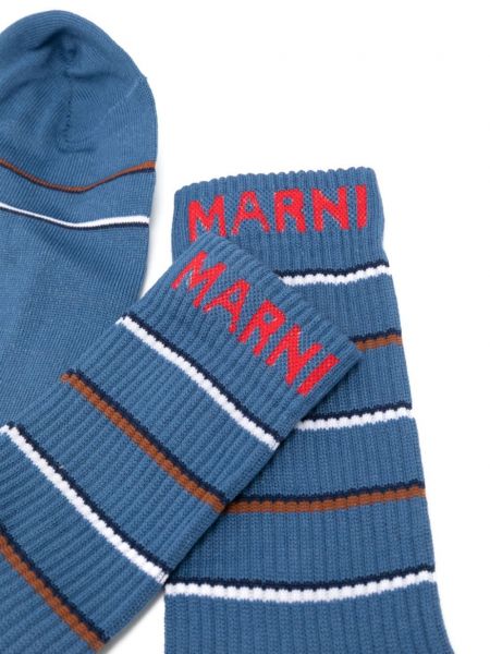 Chaussettes brodeés Marni bleu