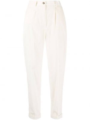 Панталон от рипсено кадифе Kiton бяло