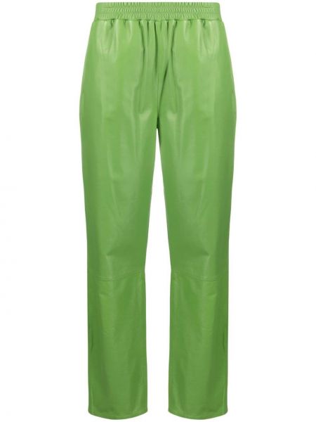Кожени прав панталон Arma зелено