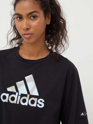 Bavlněné tričko Adidas Performance černé