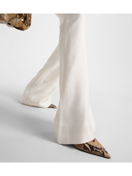 Saténové nohavice s vysokým pásom Galvan biela